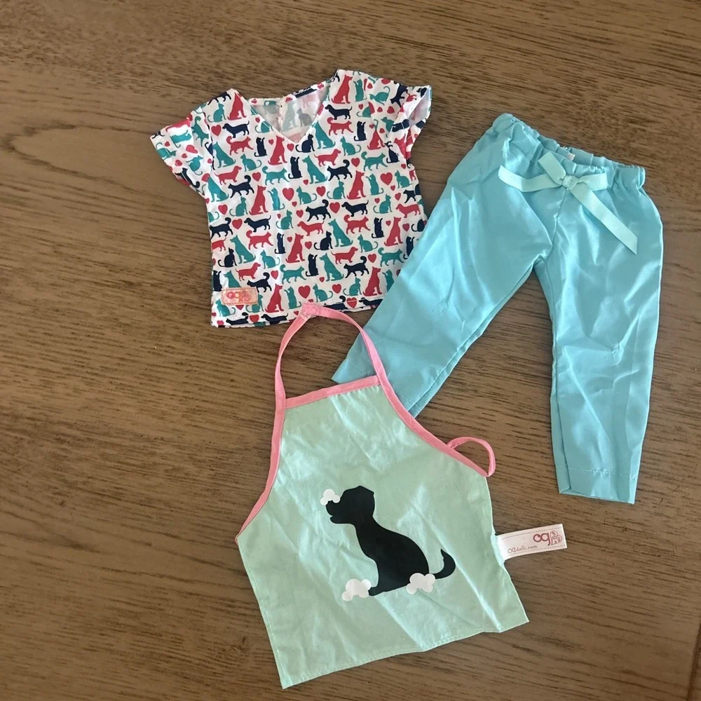 OG American Girl Veterinarian Uniform Outfit - Top, Bottom, Apron